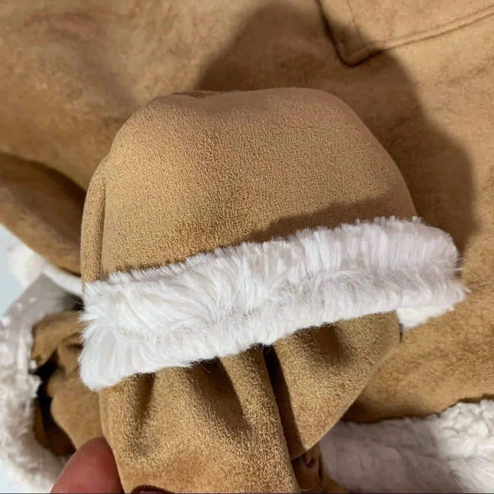 Baby Gap Bear Faux Suede Shearling 1 Piece Infant Snowsuit Bunting Brown 6-12